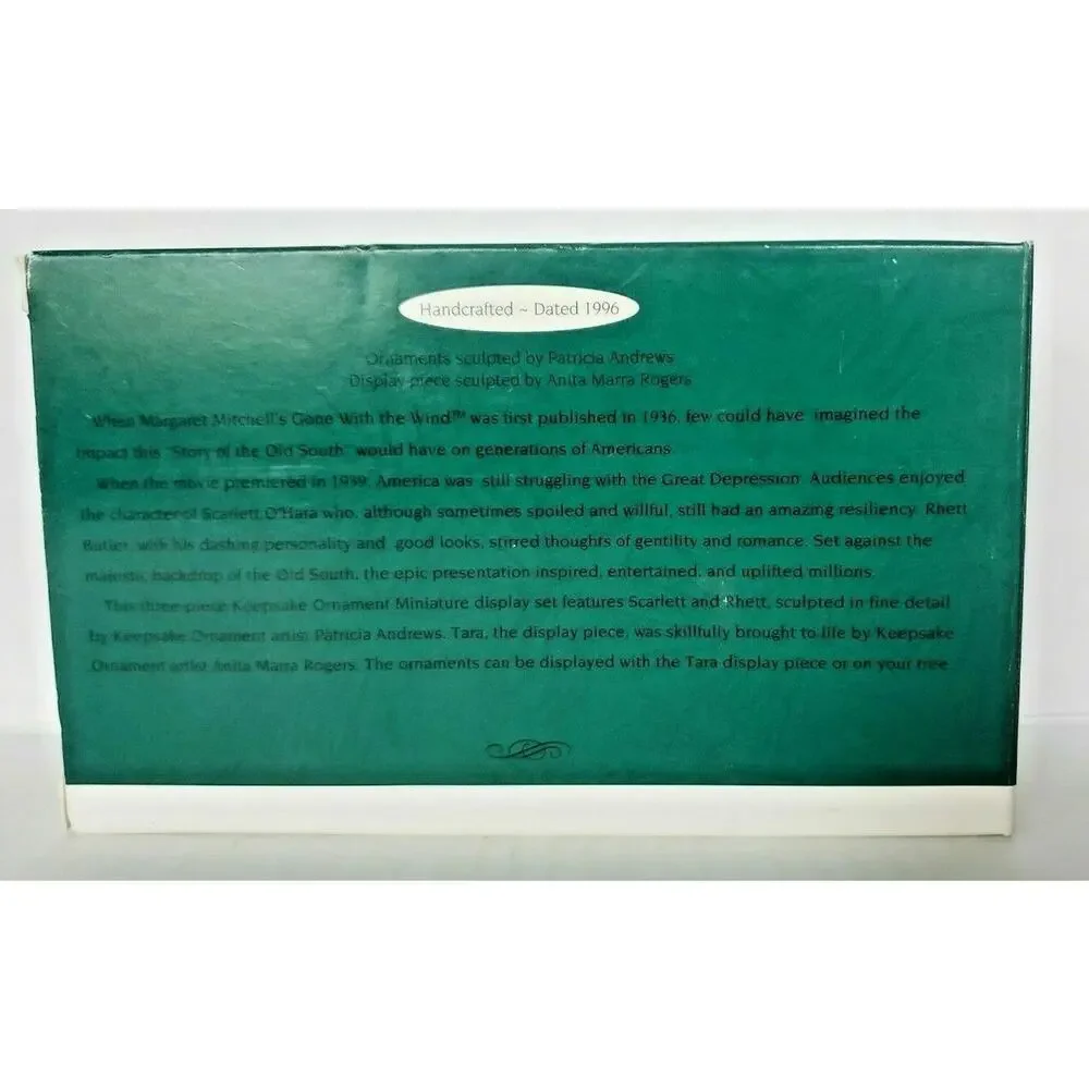 1996‎ Hallmark Keepsake Ornaments Gone with the Wind 3 Piece Set U17